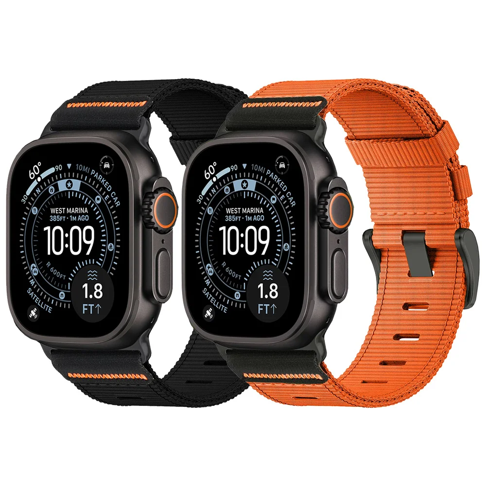 Nylon strap for Apple watch Bands Series 11/10/9/8/7/6/SE/Ultra 3 49mm 46mm 45mm 44/42/41/40mm Belt Bracelet Correa iWatch Strap – Image 12