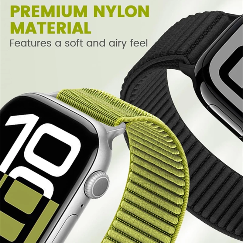Nylon loop Strap For Apple Watch Band 46mm 45mm 44mm 49mm 40mm 41mm 38mm 42mm Bracelet For IWatch Series Ultra 10 9 8 7 6 SE 5 3 – Image 2