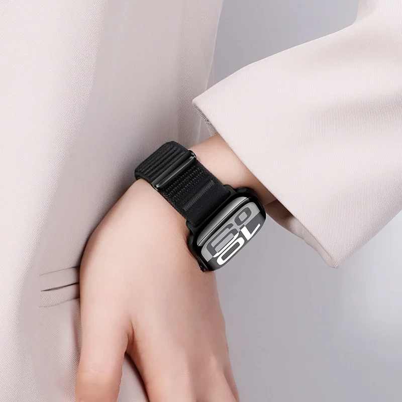 Nylon loop Strap For Apple Watch Band 46mm 45mm 44mm 49mm 40mm 41mm 38mm 42mm Bracelet For IWatch Series Ultra 10 9 8 7 6 SE 5 3 – Image 19